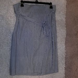 Nautical stripe pencil skirt